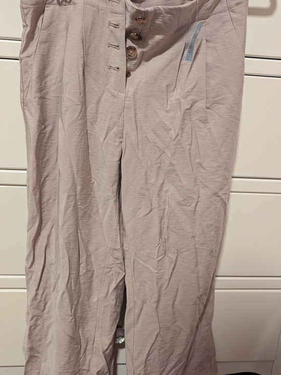 LOFT Pants - LOFT Light Beige High-Rise Wide-Leg Chinos